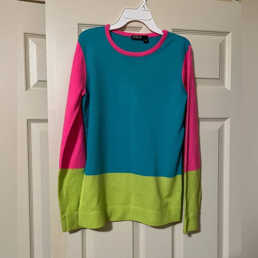 Allen B. Colorblock Colorful Sweater Women Medium JCPENNEY
